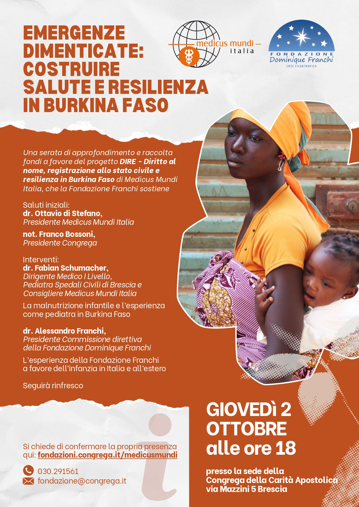 locandna dell'evento emergenze dimenticate: costruire salute e resilienza in Burkina Faso